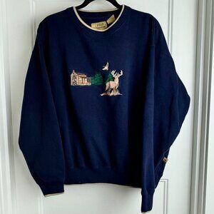 Vintage Outdoor Life Whitetail Deer Sweatshirt XL Pullover Crewneck‎ Hunting